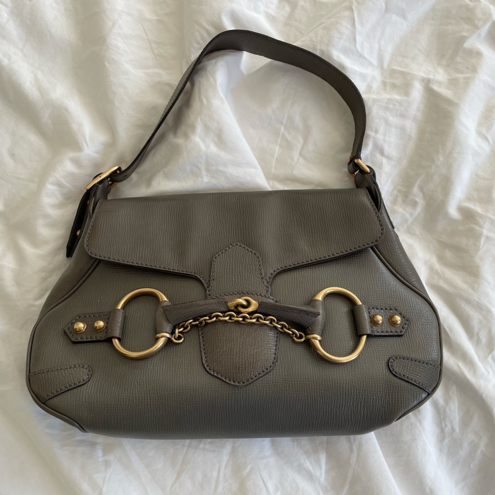 Gucci grey horsebit satchel
